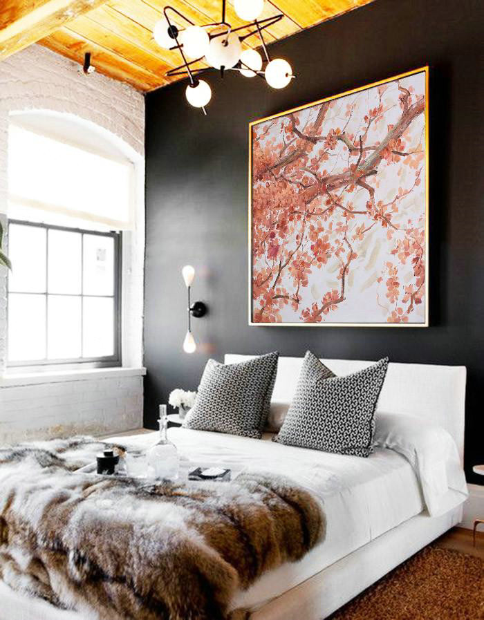 Abstract Painting Extra Large Canvas Art,Abstract Flower Oil Painting,Modern Art Abstract Painting,Red,White,Gray.etc